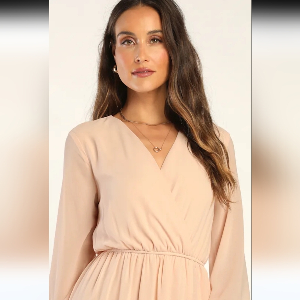 Lulu's Wondrous Water Lilies Blush Pink Maxi Dress Womens Size XL - Picture 3 of 16